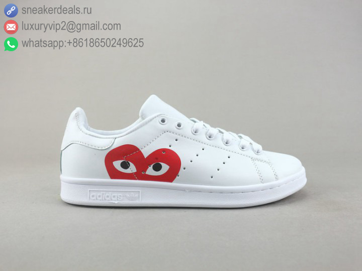 ADIDAS STAN SMTH CDG WHITE RED UNISEX SKATE SHOES